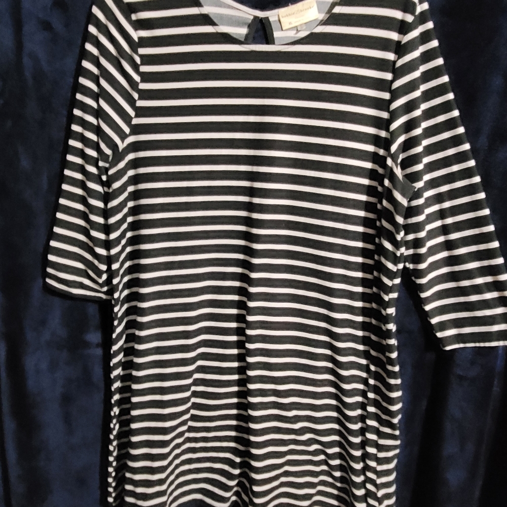bobbie brooks stripped dress, size XL, Fabric is so soft, 3/4 sleeve, A-line